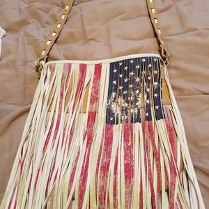 Steve Madden flag fringe purse